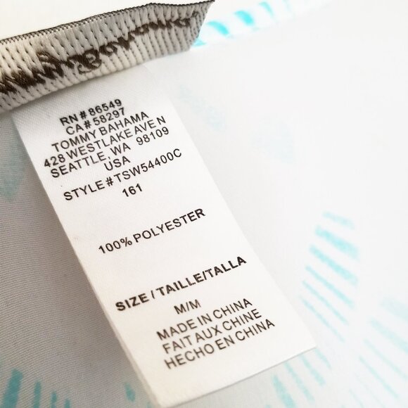 Tommy Bahama V-Neck Sheer Chiffon Tassel Tie Swim Beach Coverup Tunic Blue M - Picture 8 of 16